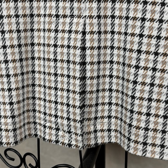 Lands' End Women's Small 6/8 Blazer Stretchy Brown, Cream & Black Plaid Preppy - Picture 3 of 15